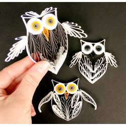 Quilling Template Ark - Comb Quilling Owls - Ugler