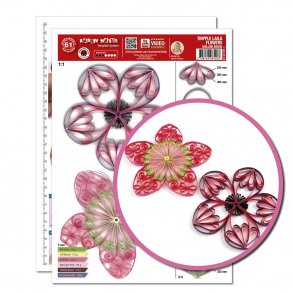 Quilling Template Ark - Tripple Laila Flowers - Blomster