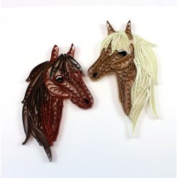 Quilling Template Ark - Horse Head - Heste Hoveder