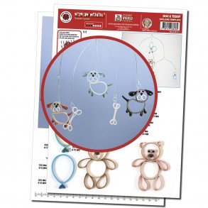 Quilling Template Ark - Dog & Teddy - Hund og Bamse