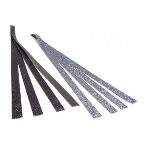 15 mm Stjernestrimler m/glitter - sort/slv
