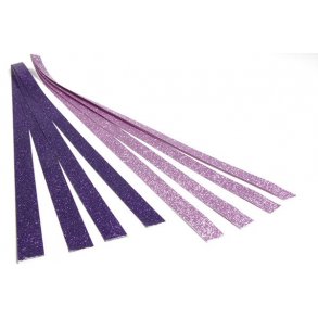 15 mm Stjernestrimler m/glitter - lilla/pink