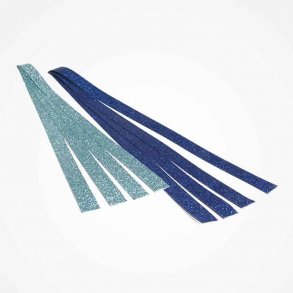 15 mm Stjernestrimler m/glitter - bl/mrke bl