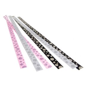 Strimler - Selvklbende - Paper Line - pink / sort / slv
