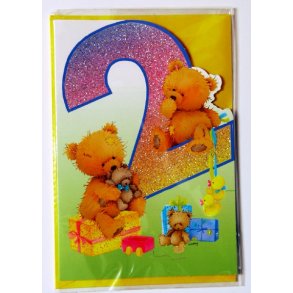 F&oslash;dselselsdagskort 2 &aring;r - med kuvert