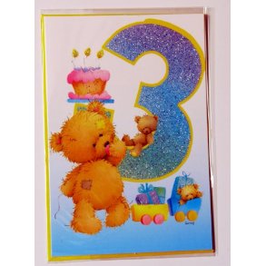 F&oslash;dselselsdagskort 3 &aring;r - med kuvert