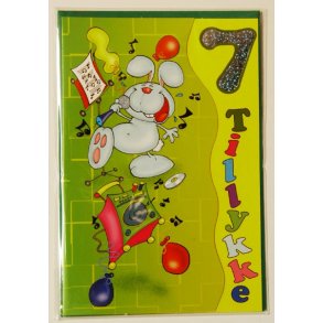 F&oslash;dselselsdagskort 7 &aring;r - med kuvert