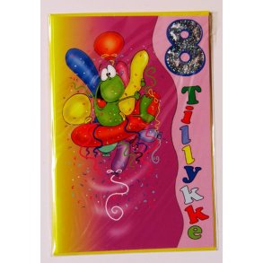 F&oslash;dselselsdagskort 8 &aring;r - med kuvert