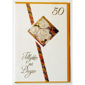 F&oslash;dselselsdagskort 50 &aring;r - med kuvert