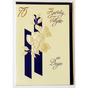 F&oslash;dselselsdagskort 75 &aring;r - med kuvert