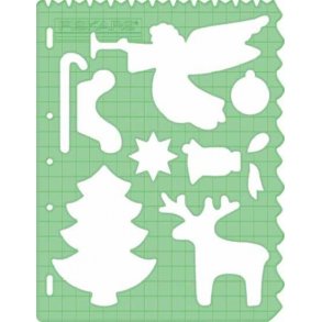 Fiskars skabelon med 10 julemotiver / 2 sider mnster kant