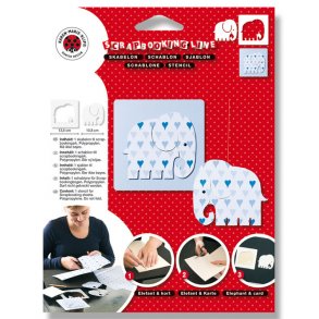 Skabelon - Serviet og kortpynt - Elefant