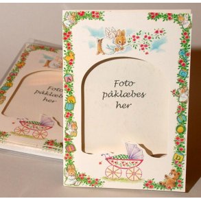 Foto kort ramme til at forevige den nyf&oslash;dte