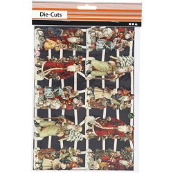 Glansbilleder - Julemnd og brn - 3 ark