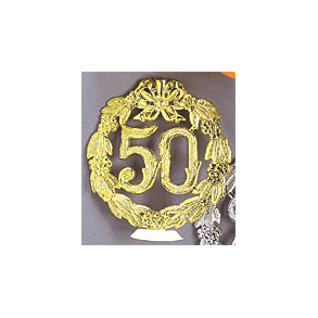 Skilt 50 år i krans på fod - Guldbryllup