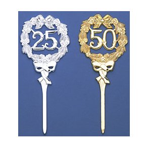 Skilt 25 år på spyd - Sølvbryllup