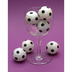 Fodbolde til kagepynt eller bordpynt - 6 stk