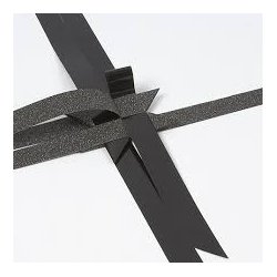 15 mm 25 mm Stjernestrimler - 40 stk. Sort/Gr - Glitter/Lak - Paris