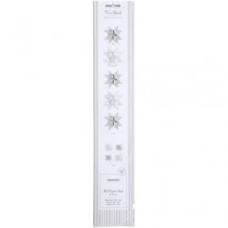 15 mm 25 mm Stjernestrimler - 40 stk. Slv/Hvid - Glitter/Lak - Skagen