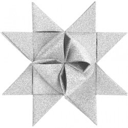 15 mm 25 mm Stjernestrimler - 40 stk. Slv/Hvid - Glitter/Lak - Skagen