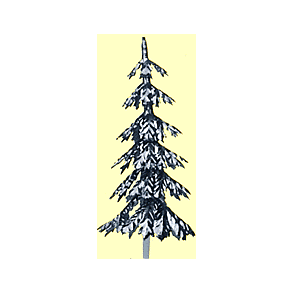 Nåletræ 8 cm incl spyd - sølv - ikke med sne