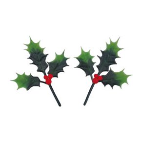 Kristtjørn med røde bær 8 cm incl spyd