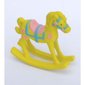 Bordpynt til barnedåb - Gyngehest - Gul