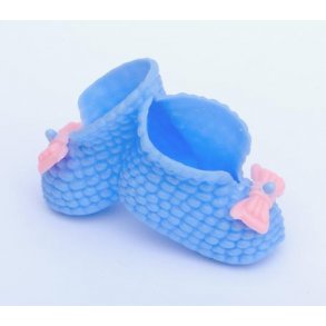 Bordpynt til barnedåb - Babysko - blå