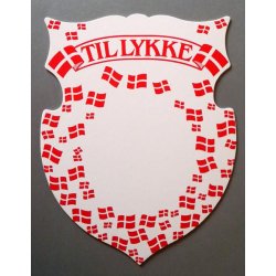 Skjold - neutral med flag til mrkedage