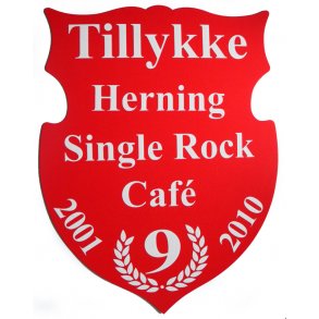   Skjold til resport / jubilum mm