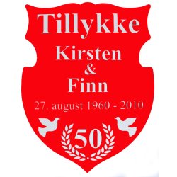 50 r - Skjold til guldbryllup - Fix og frdig