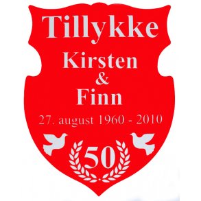 50 r - Skjold til guldbryllup - Fix og frdig