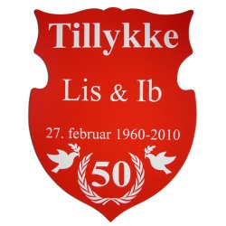 50 r - Skjold til guldbryllup - Fix og frdig