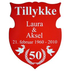 50 r - Skjold til guldbryllup - Fix og frdig