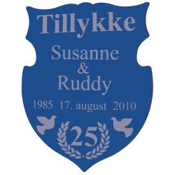 25 r - Skjold til slvbryllup - Fix og frdig