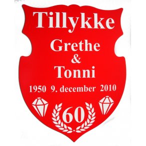 60 r - Skjold til diamantbryllup - Fix og frdig