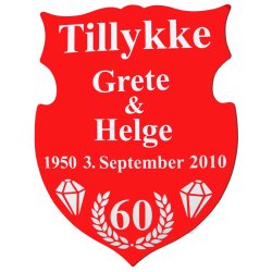 60 r - Skjold til diamantbryllup - Fix og frdig