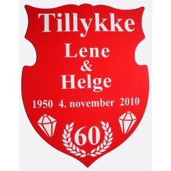 60 r - Skjold til diamantbryllup - Fix og frdig