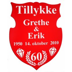 60 r - Skjold til diamantbryllup - Fix og frdig