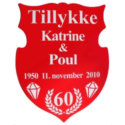 60 r - Skjold til diamantbryllup - Fix og frdig