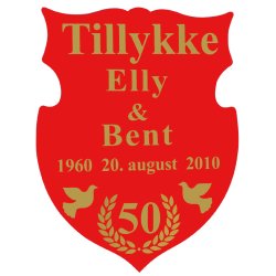 50 r - Skjold til guldbryllup - Fix og frdig 
