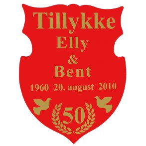 50 r - Skjold til guldbryllup - Fix og frdig 