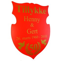 50 r - Skjold til guldbryllup - Fix og frdig 