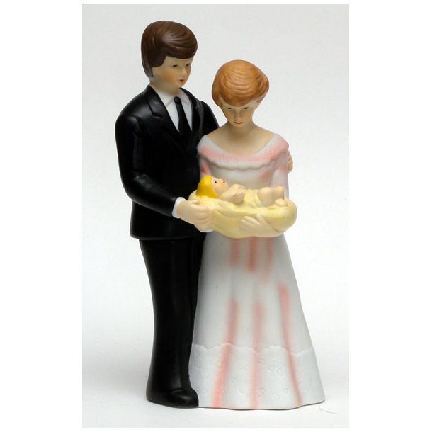 16,5 cm kagefigur til bryllup - Bryllup & barned&aring;b