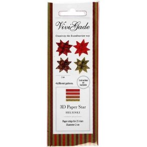  5 mm Stjernestrimler - 100 stk. - i 4 mnstre - Helsinki