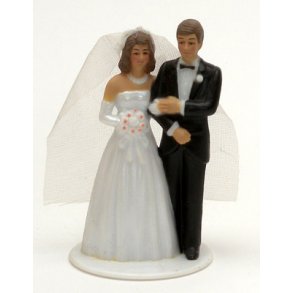  7,5 cm kagefigur til bryllup - Brudepar