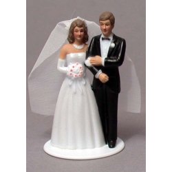  7,5 cm kagefigur til bryllup - Brudepar