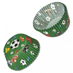 Papir bageforme til muffins / cupcakes med fodbold