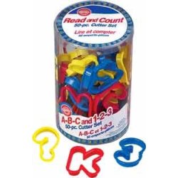 Udstikker St - bogstaver og tal i plastik - 50 stk. ialt