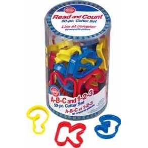 Udstikker St - bogstaver og tal i plastik - 50 stk. ialt